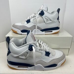 Nike SB x Air Jordan 4 Retro Navy Gum White Grey DR5415-100 Mens 11.5